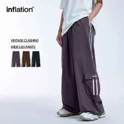 INFLATION Retro Patchwork Wide-Leg Pants Trendy Loose Fit Cargo Trousers