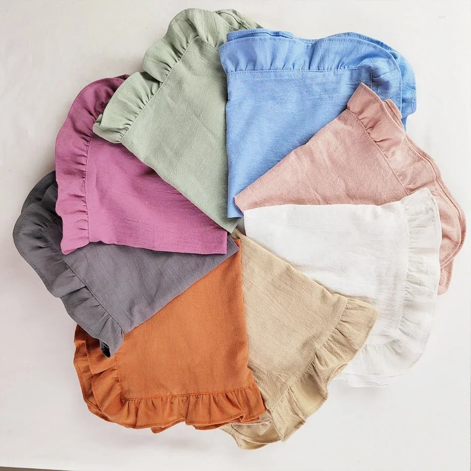 6pcs 35x50cm Soft Handmade Cloth Napkins Cotton for Dinner Napkins Cloth Ruffles Tea Towel Parties Weddings Decoration Vintage