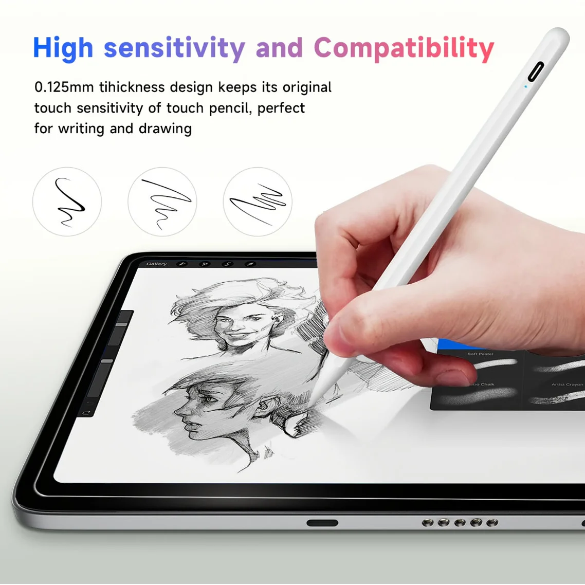 2-Pack Frosted Flat Protective Film for Smooth Writing and Painting