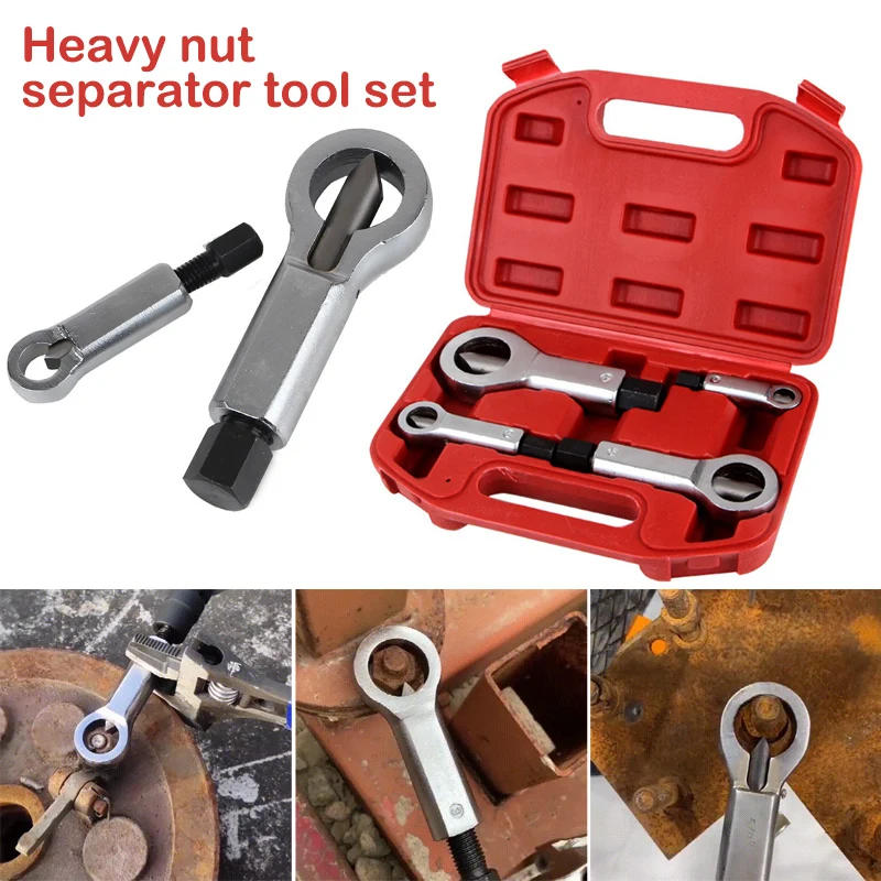 4 PCS SET Splitter Tools Set Nut Breaker Tool Heavy-Duty Nuts Durable Portable Manual Remover Extractor Hand Splitting Tool