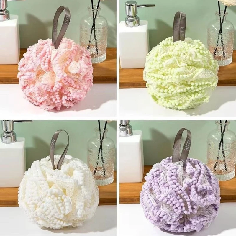 Spugna da bagno per adulti e bambini - Pouf esfoliante extra morbido in luffa per gel doccia e sapone, set regalo da bagno accessorio - immagine 5