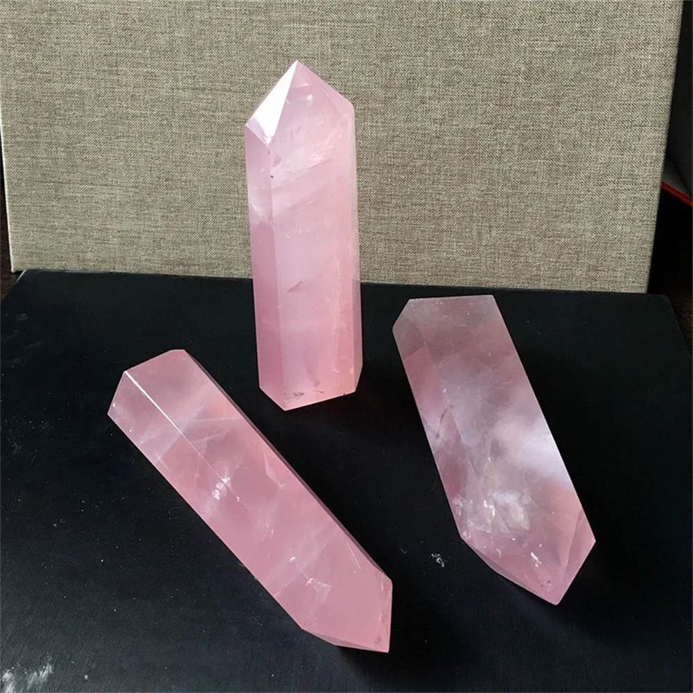 

Natural Powder Crystal Hexagonal Prism Long Square Column Crystal Column Home Living Room Office Decoration