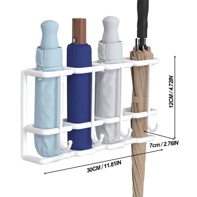 Umbrella Organizer For Wall Wall Mounted 4-Slot Metal Rack Stand For Umbrellas Household Supplies Space Saving Organizer Home