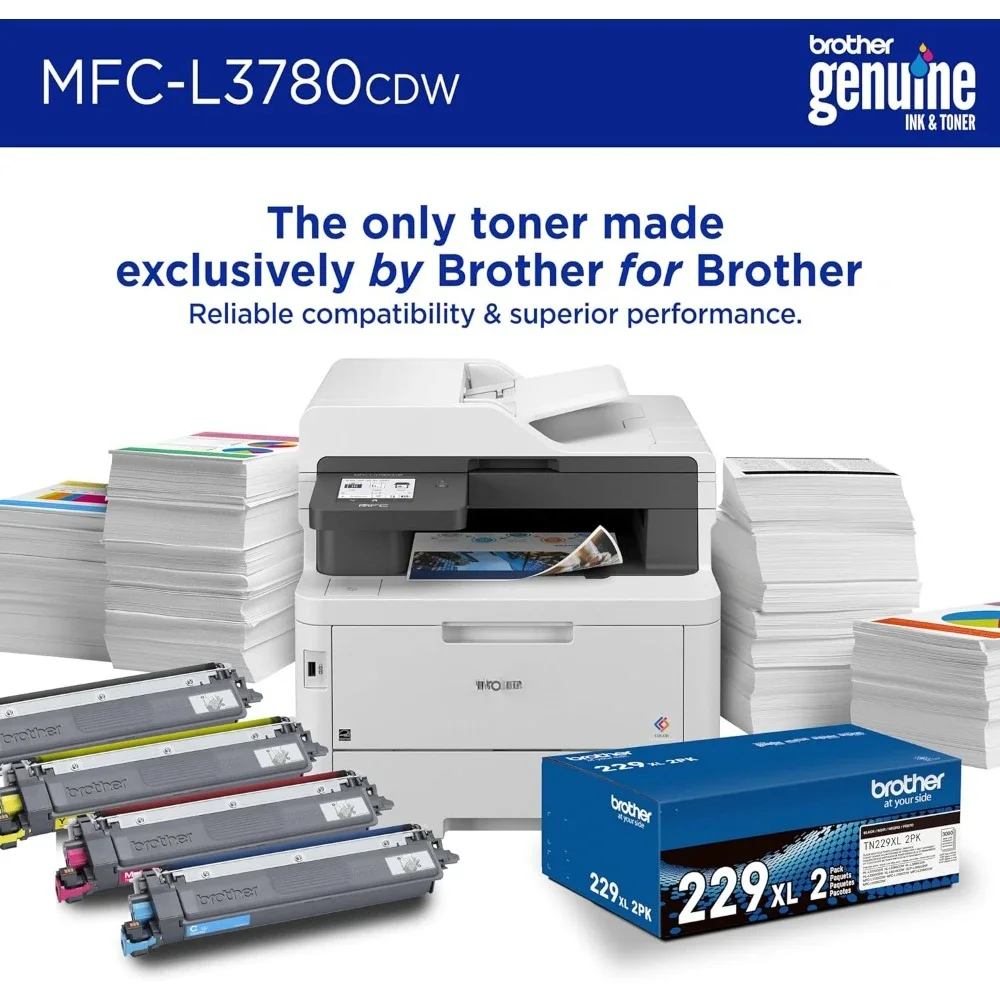 Wireless Digital Color All-in-One Printer with Laser Quality Output, Single Pass Duplex Copy & Scan