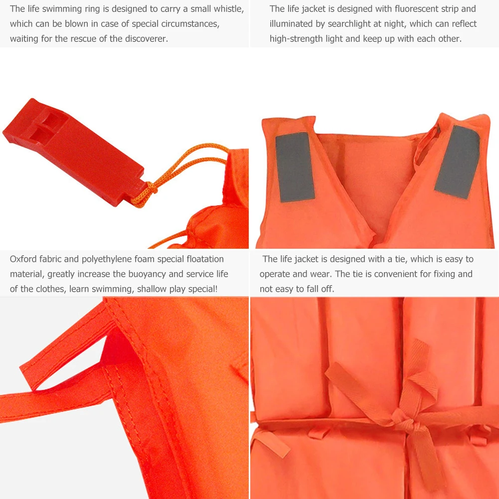 Water Buoyancy Life Jacket Vest for Adults Adjustable Swimwear with Whistle Swimming Lifeguard Survival Kit for Kayaking Boating