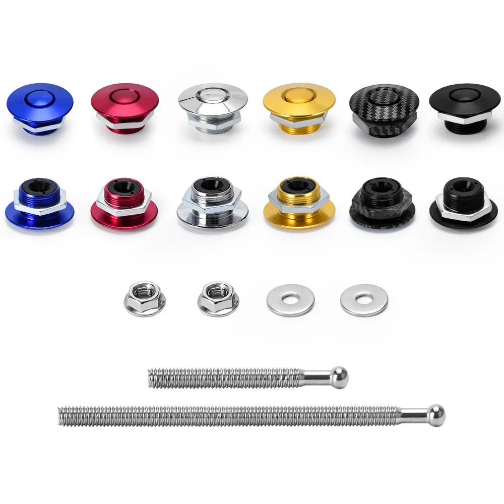 thumbnail image 2 of 4*Universal Push Button Quick Release Hood Pins Bonnet Lock Clip Latch Bumper US 2 of 12