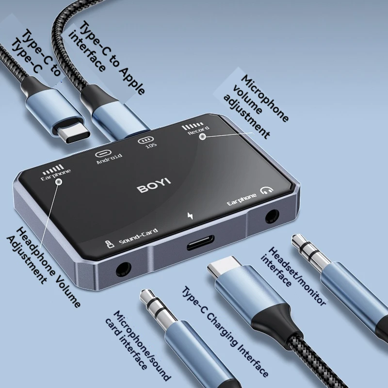 Apply Apple Type-C No. 1 adapter to charge No. 3 noise audio card adapter