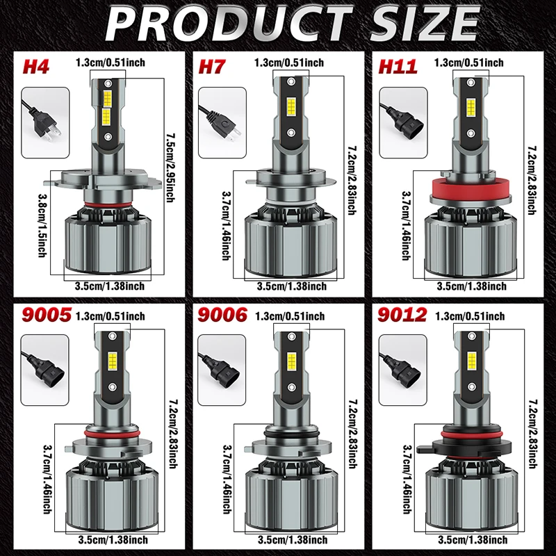 7800W H4 H7 LED 헤드라이트 캔버스 H1 H8 H9 H11 9005 HB3 9006 HB4 9012 HIR2 7580 CSP 칩 8600000LM 터보 안개등 초고휘도