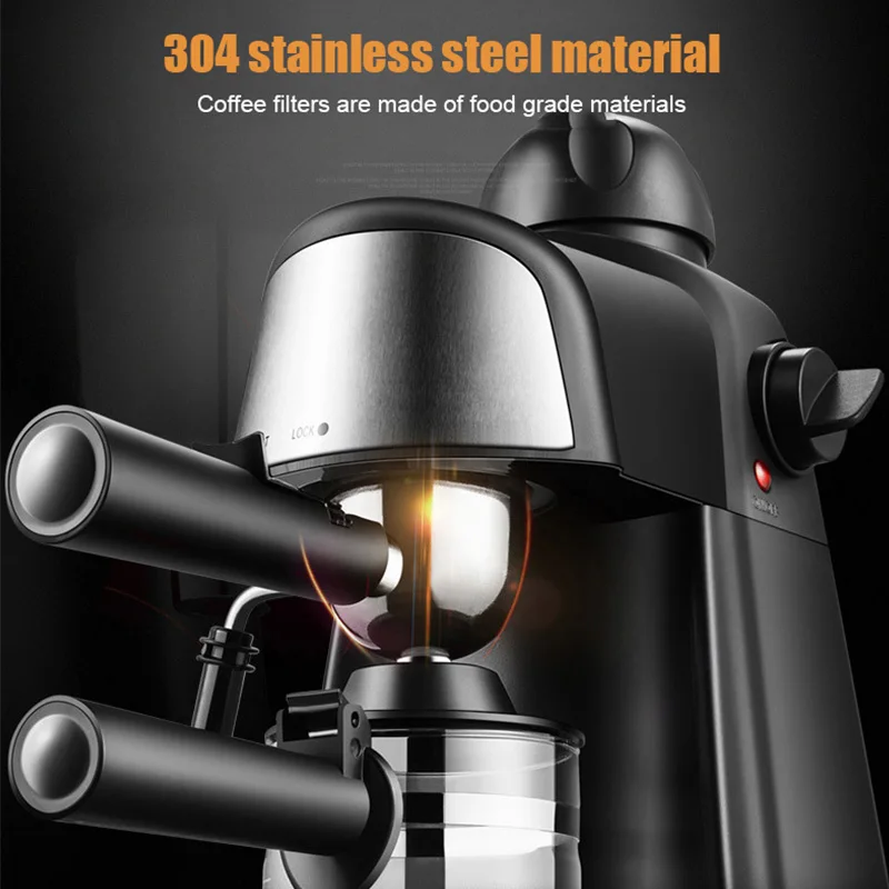 Household Semi-Automatic Italian Coffee Machine 5 Bar Espresso Steam Milk Frothing Cappuccino Small Electric Coffee Maker 220V 3