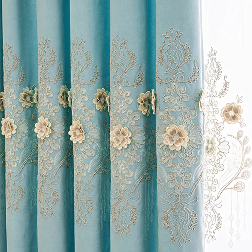 Modern New Curtains for Living Dining Room European-style High-end Luxury Window Embroidered Curtain Yarn Bedroom Villa Valance 