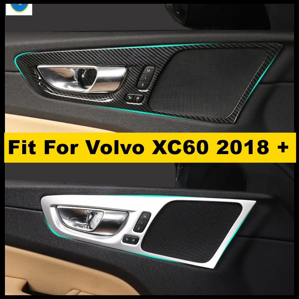 

Matte / Carbon Fiber Look Interior Refit Kit Inner Door Doorknob Handle Bowl Cover Trim 4 Pcs Fit For Volvo XC60 2018 - 2021 ABS