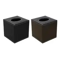 PU Leather Square Facial Tissue Box Cover Elegant Countertop Tissue Container Paper Napkin Holder for Home Living Room 1