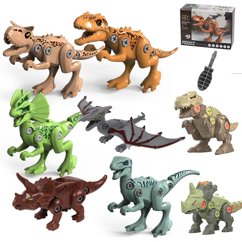 Children Dinosaur Building Blocks Disassembly And Assembly DIY Screw Removal Dinosaur Puzzle Tyrannosaurus Rex Educational Toy