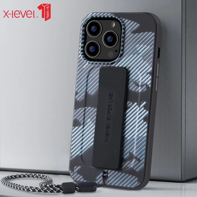 Чехол для iPhone 13 Pro Max чехол X-level с выдвижным кольцом-держателем Мягкая силиконовая