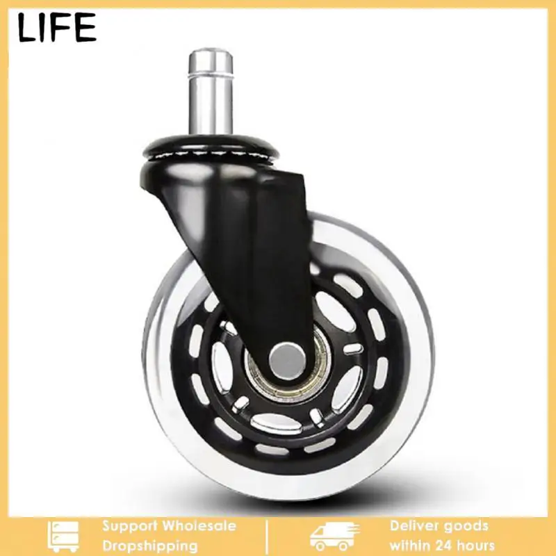 3" Universal Mute Wheel Office Chair Caster Replacement 60KG Casters Rubber Soft Safe Roller Furniture Wheel Hardware