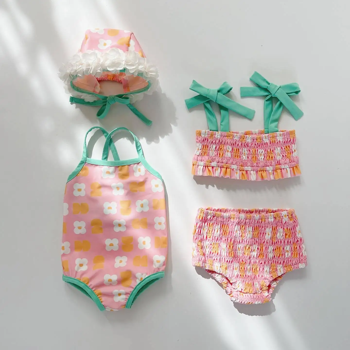 6864 Baby Swimming Clothes 2023 Summer New Girl's Swimsuit Floral