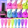 8PCS/Set Neon Snowflake Nail Glitter Sequins Gel Kit Nail Polish UV Semi Permanent Nail Art White Sequins Varnish Manicure Set 3