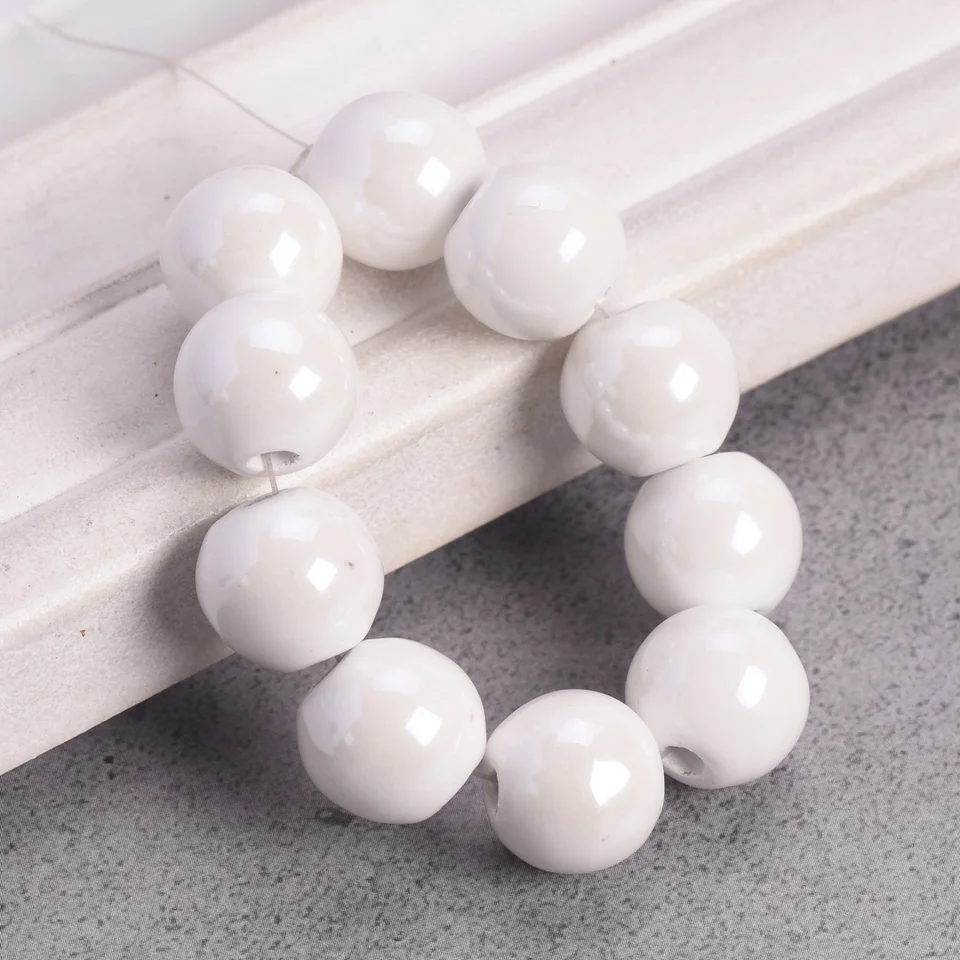 Crea Gioielli Unici! Kit 180 Perline In Ceramica Fatte A Mano, 8mm, Con Filo E Contenitore - 2