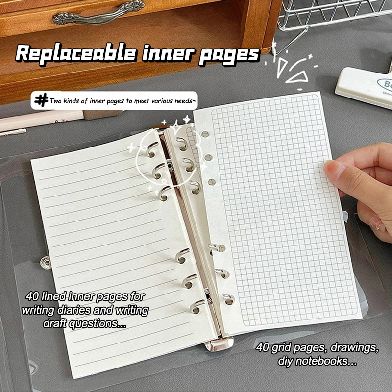 Cute Loose-leaf Notebook Capybara Hand Book Student Diary Cartoon Portable Detachable Notepad Student Stationery Gifts
