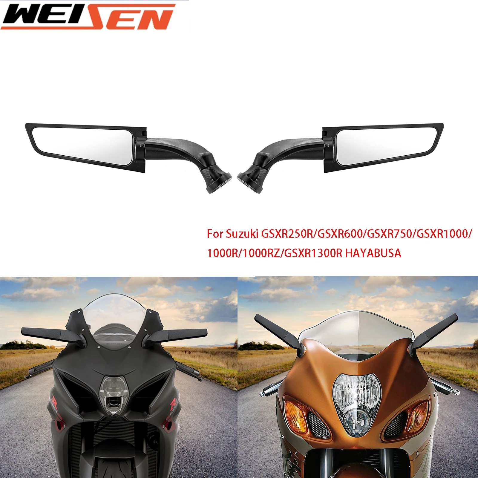 

Wind Wing Side Rearview Adjustable Rotating Mirror Base Design Suitable for Sport Bike/Suzuki GSXR 600 750 1000 Accessories
