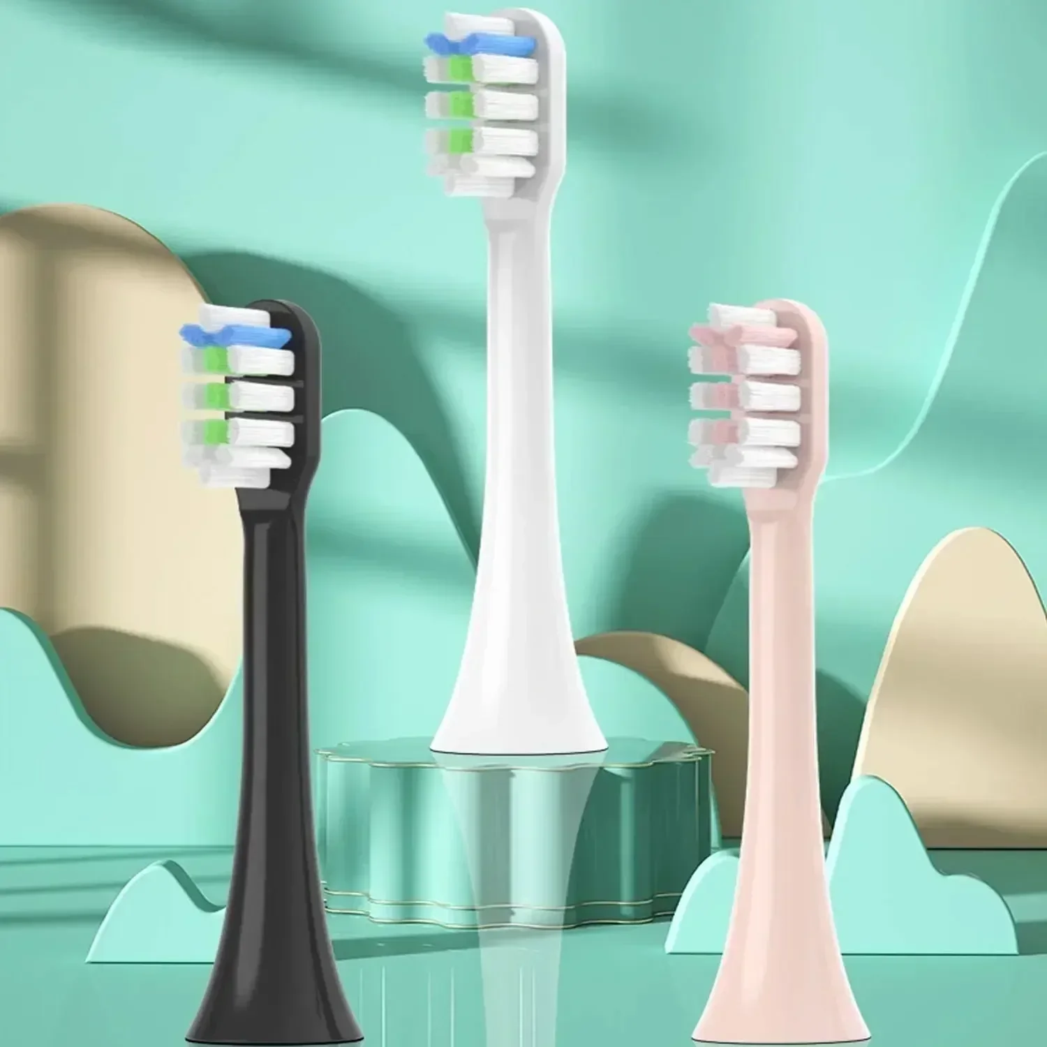 4pcs for SOOCAS X3/X3U/X5 Replacement Toothbrush Heads Clean Tooth Brush Heads Sonic Electric Toothbrush Soft Bristle Nozzles