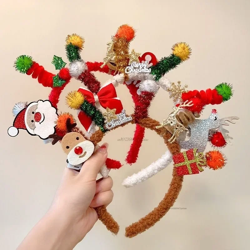 Christmas Headband Kids Adult Santa Claus Elk Xmax Tree Hair Accessories Photo Props Christmas Decoration New Year Gifts