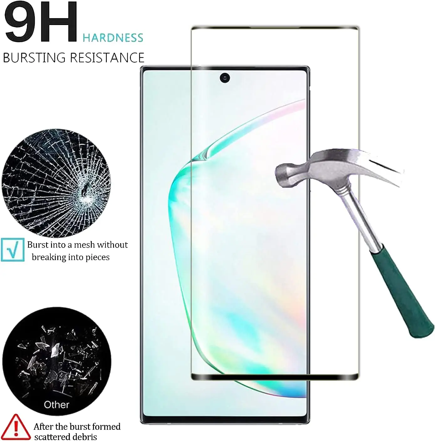 3D Curved Tempered Glass HD Screen Protector - 2/4 Pack