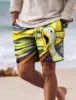 Screaming Chicken Graphic Men's Board Shorts Swim Shorts Swim Trunks Drawstring 3D Prints Quick Dry Short Casual Daily Wear 2