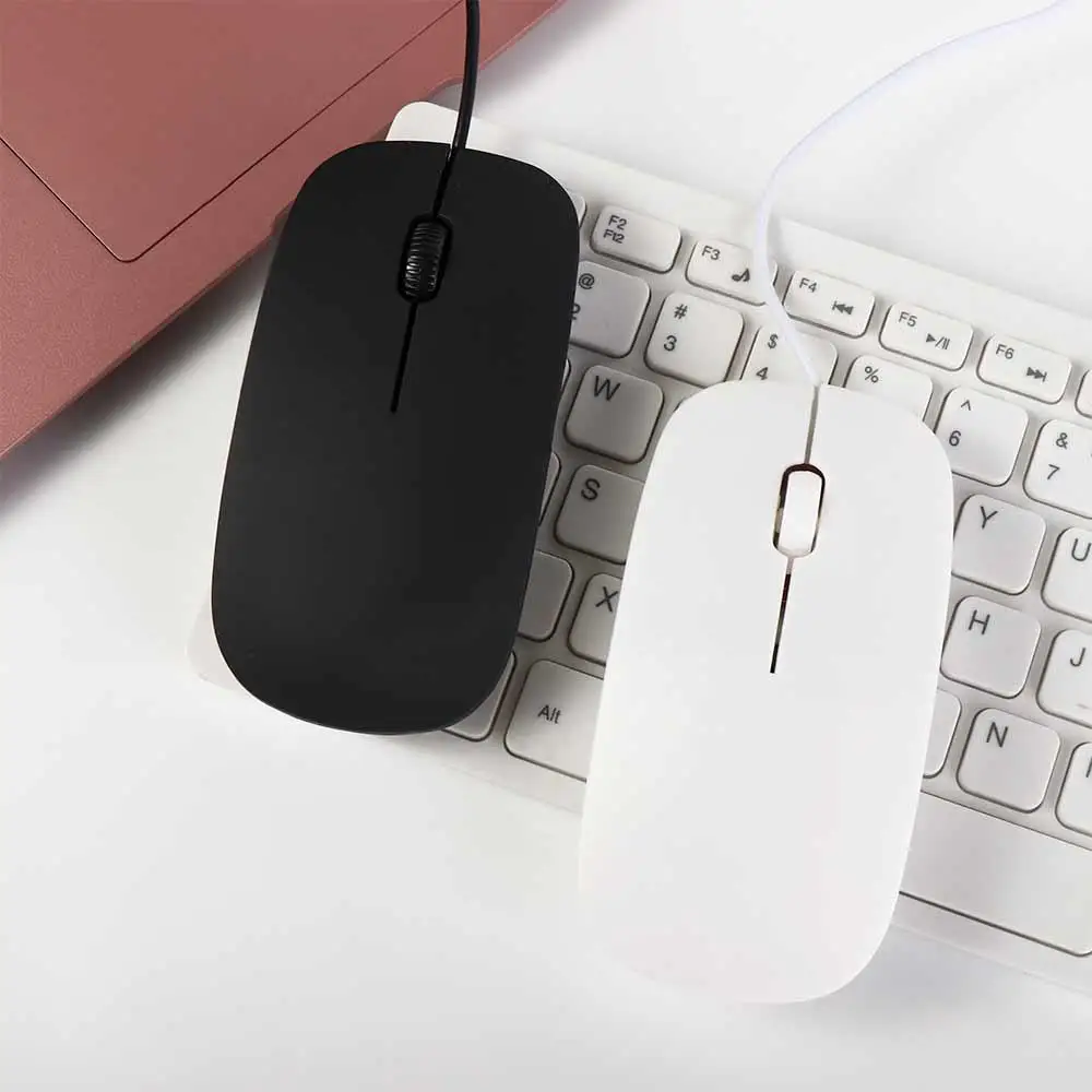 

For Pc Notebook 3d Roller Black White Ultra Thin Gaming Mouse Optical Mouse Computer Mouse Usb Wired Mouse Wired Mouse
