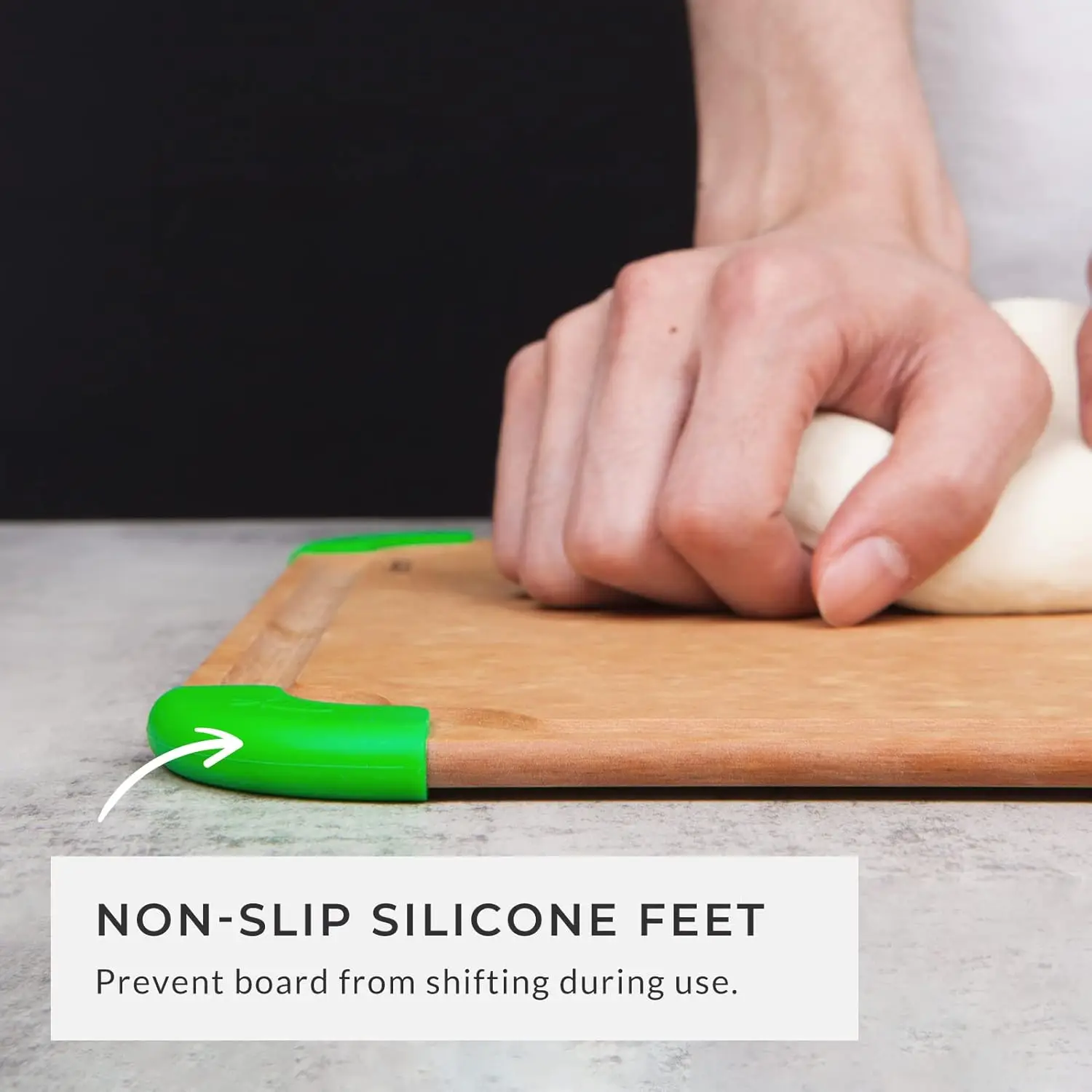 Cutting Board & Kitchen Knife Set, Color-Code Cutting Board Set with Food Icons, Non-Slip Feet