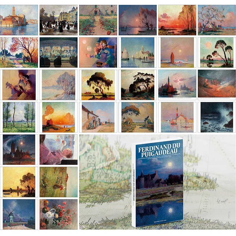 30PCS 페르디난드 듀 푸이가 유화 엽서 세트 - 프랑스 인상파 예술 작품 인사말 카드 문구 선물