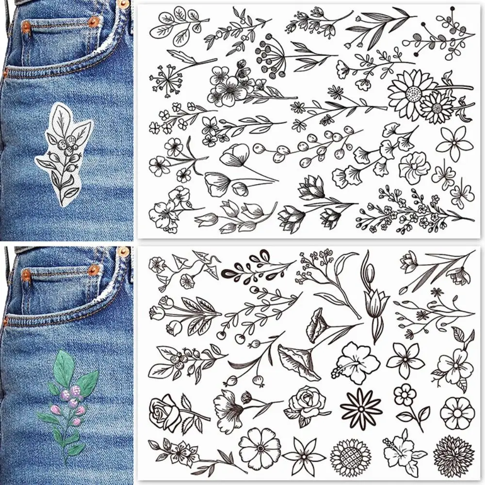 Flowers and Leaf Designs Stitching Embroidery Paper Hand Stitch