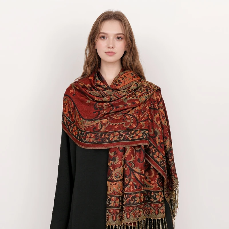 Châle Pashmina en Cachemire pour Femme, Marque de Luxe, Foulards