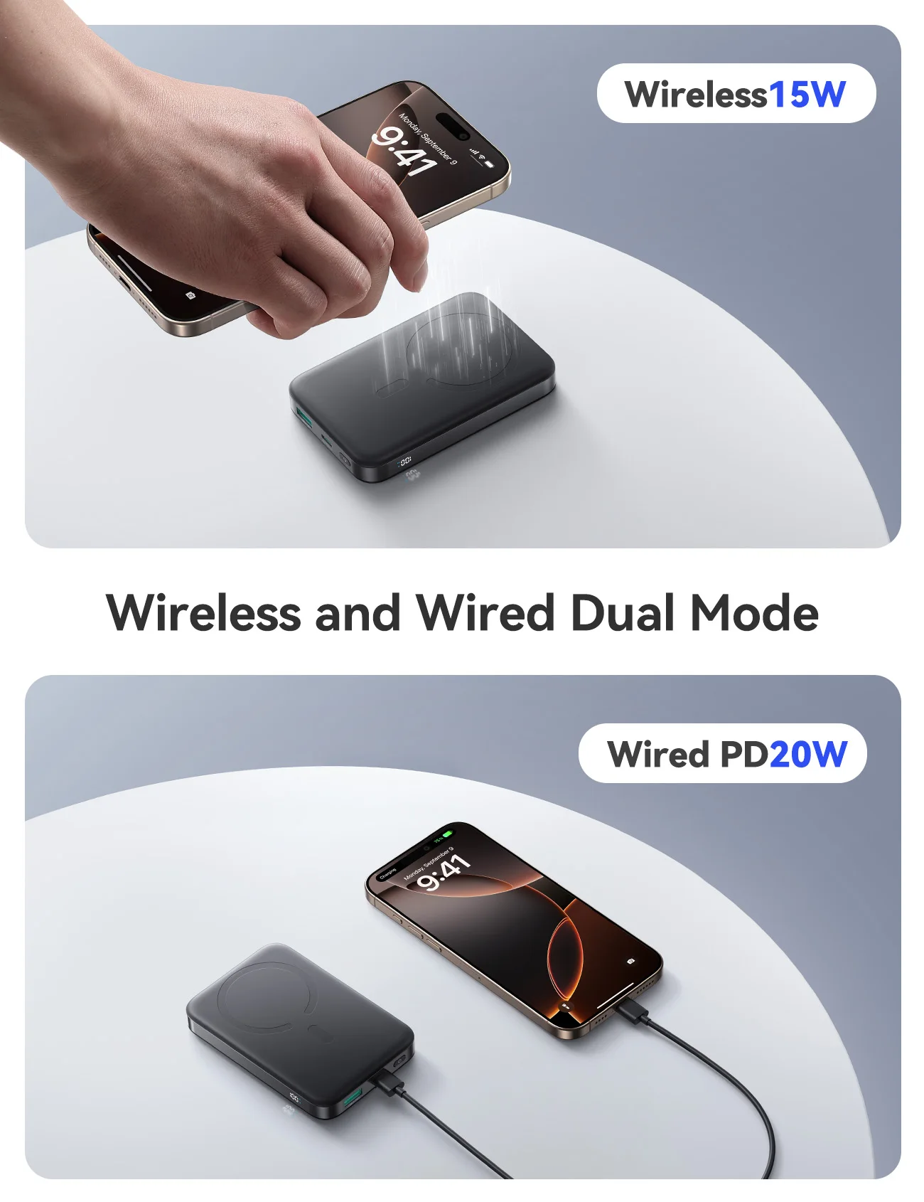 10000mAh Power Bank For MagSafe 15W Wireless Charging Magnetic Power Bank 22.5W