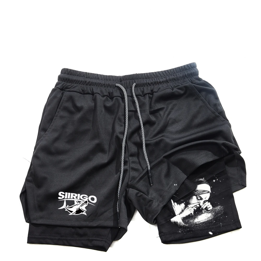 Men's and Women's Running Shorts Fitness Gym Training 2-in-1 Sports Shorts Fast Dry Training Slow Running Double layered Summer 2