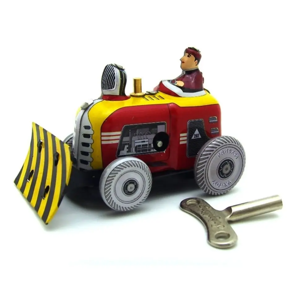 

MS512 Small Bulldozer 8090 Nostalgic Toy Tintoy Personalized Gift Creative Prop Iron Sheet Toy Decoration