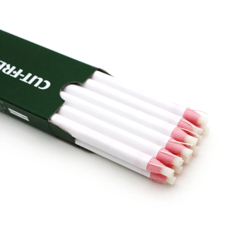 Sewing Pencil No Sharpening White Fabric Marking Pencils Tailor Pencils for Leather Marking Tracing Tools 12 Pieces