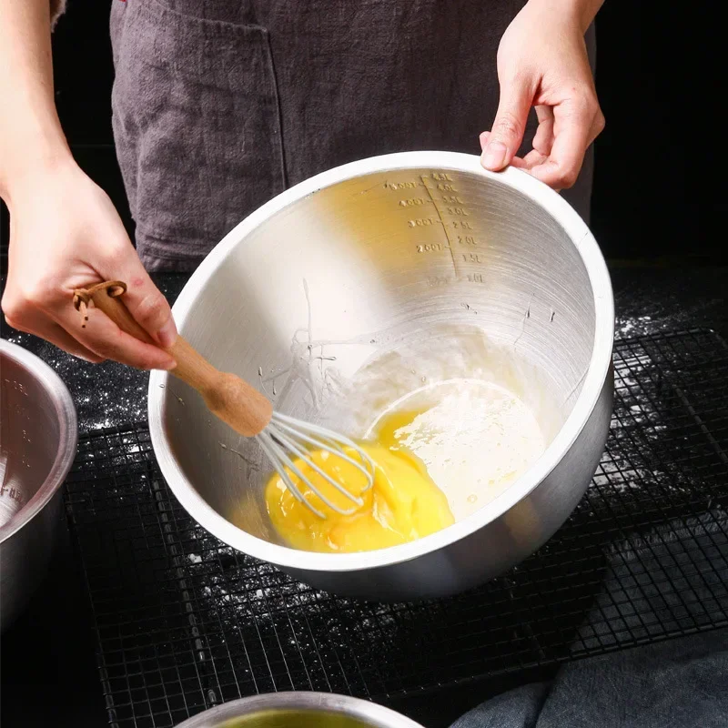 304 Stainless Steel Mixing & Soup Bowls Set – 3 Sizes, Heat-Resistant 4
