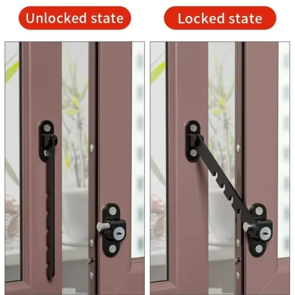 Metal Window Lock Windproof Security Stopper for Child Safety