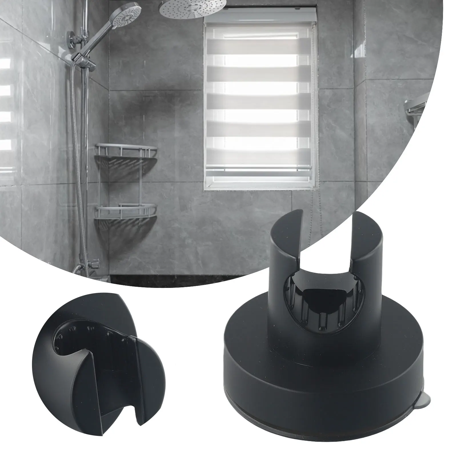

Bracket Shower Head Holder ABS Plastic Easy To Operate Firmly Reusable Universal Design For Ceramic Tile Durable And Practical