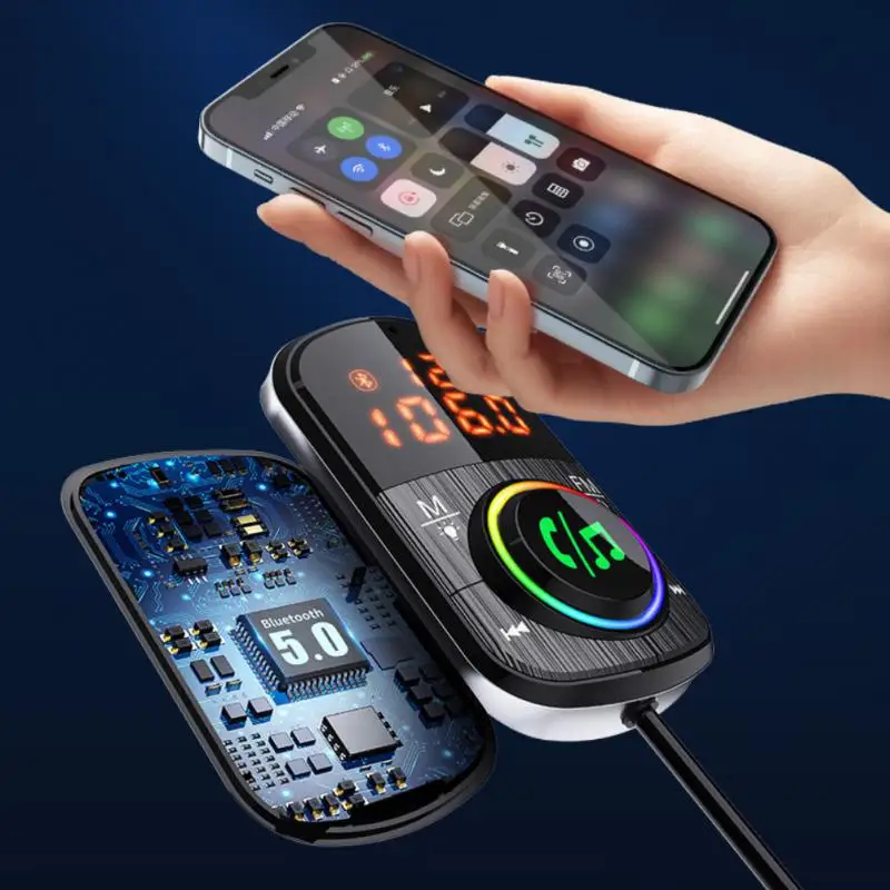 

FM Transmitter Power Adapter Bluetooth Car Receiver 18W Radio MP3 Player Handsfree FM Modulator Support Siri Assistant