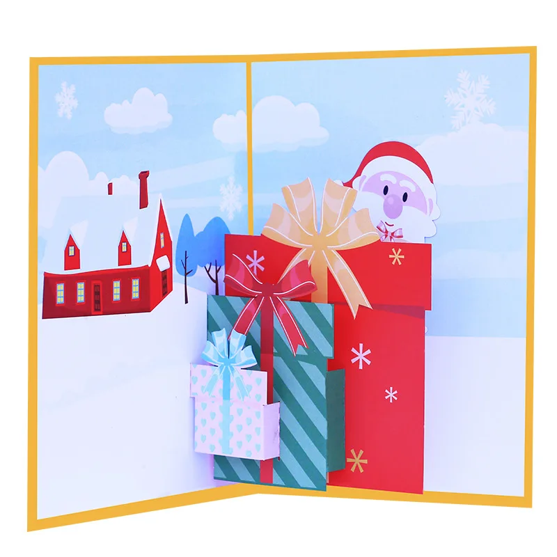 

10pcs Handmade Origami Christmas Santa Claus 3D Pop UP Greeting Invitation Card For Wish Thanks Baby Wedding Birthday Party Gift