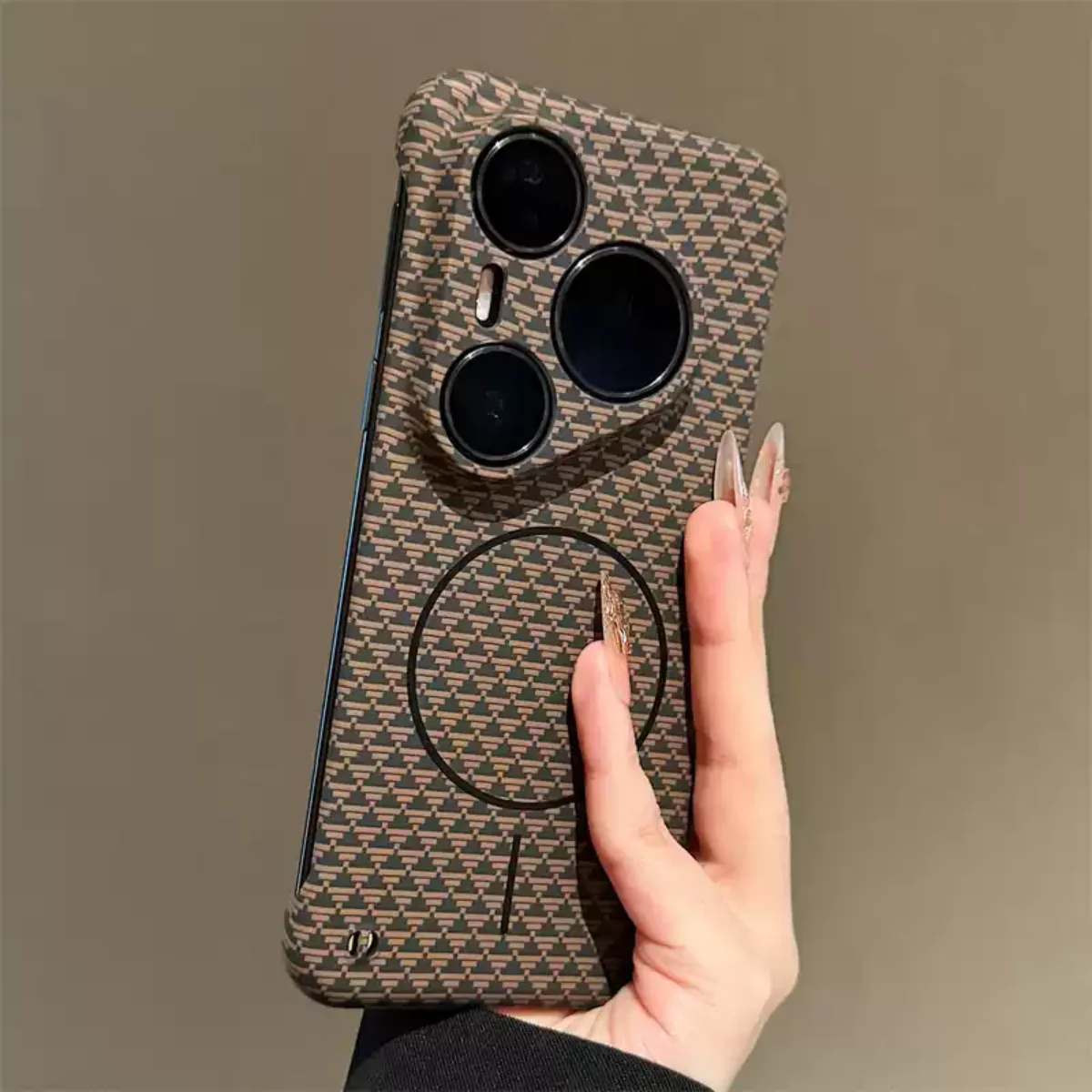 Magsafe Magnetic Frameless Kevlar Carbon Fiber Phone Case