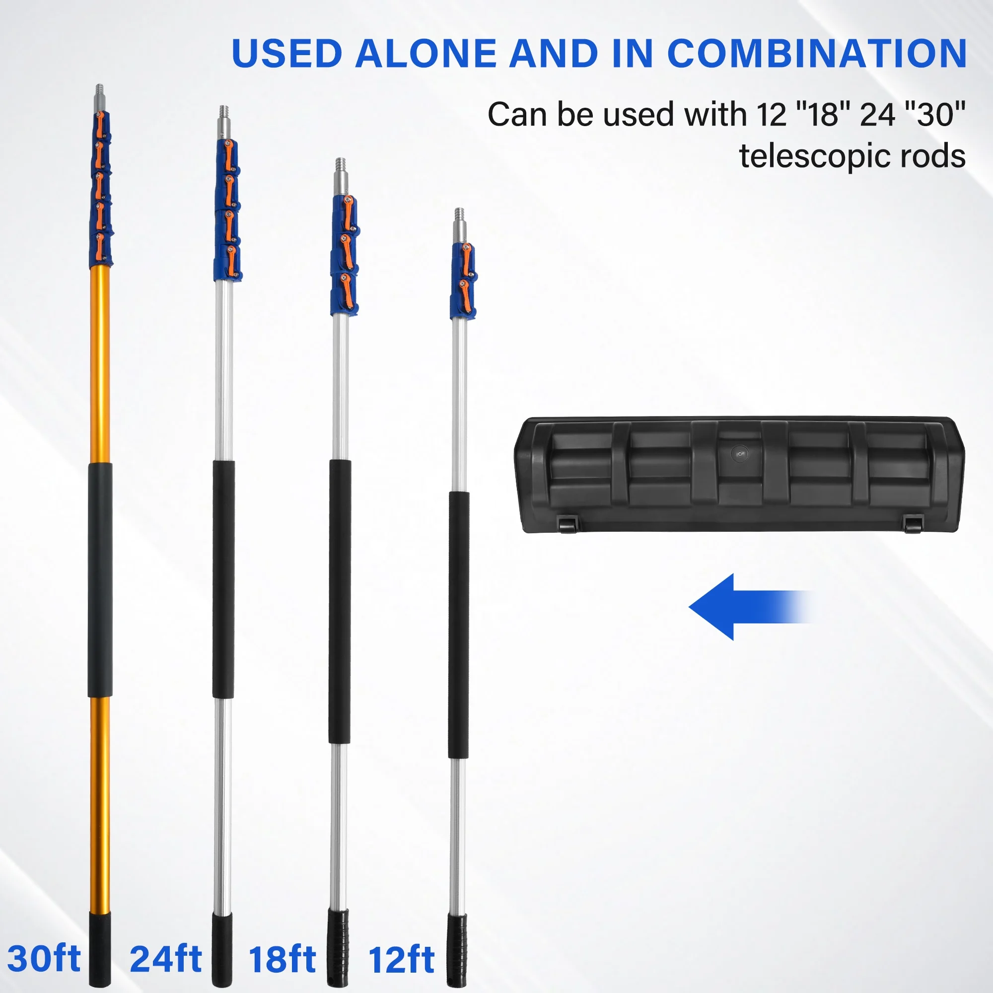 For Car 24 Inch Built-in Wheel Plastic Roof Snow Rake Roof Snow Shovel Removal Tools With Aluminum Telescopic Extension Pol