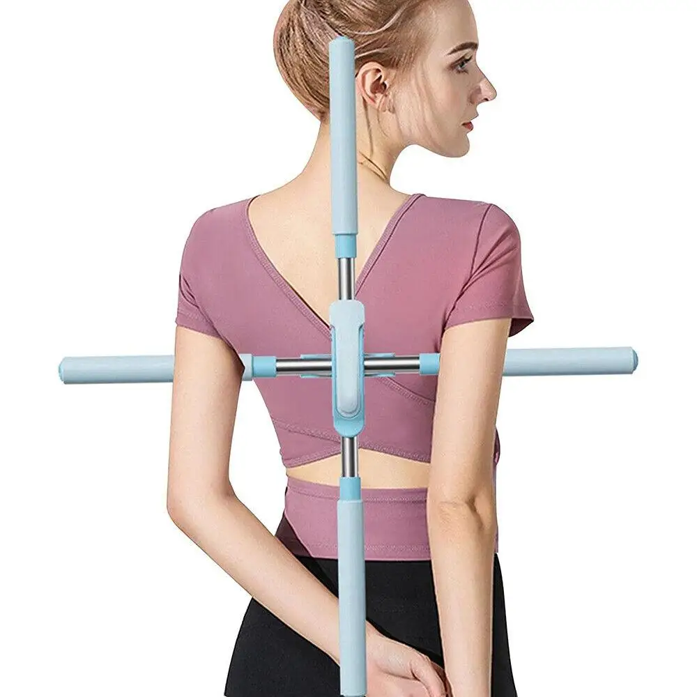 Standing Training Stick Adjustable Yoga Pole Stainless Steel Removable Back Posture Cross Open Back