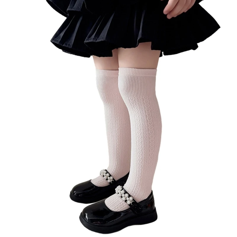 

1 Pair Long Tube Socks for Kids Cotton Children's Above Knee Length Stockings