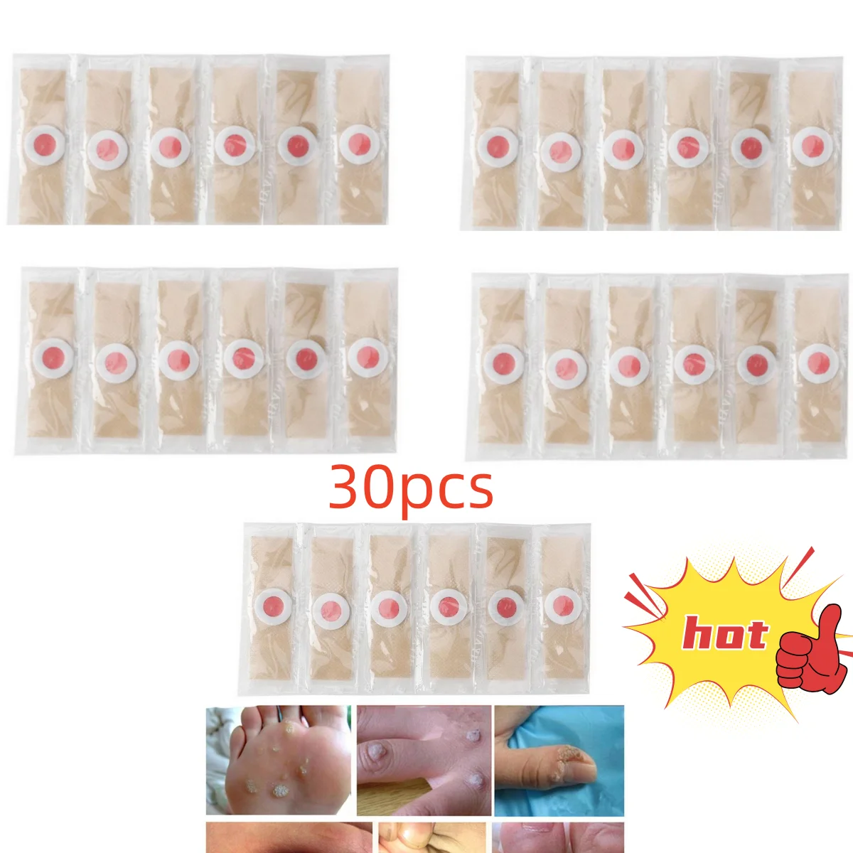 30PCS Toe And Foot Protectors Pads Corns Callus Feet Sore Shoes Sticker Self Adhesive Cushions Soft Heel Pad Foam Foot Paste set