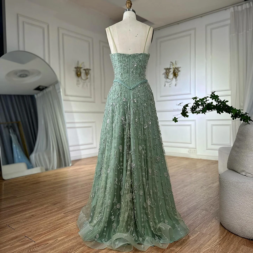 slim fit dress slacks Spaghetti Strap A Line Sage Green Long Chiffon Bridesmaid Dress – TANYA  BRIDAL main image 0