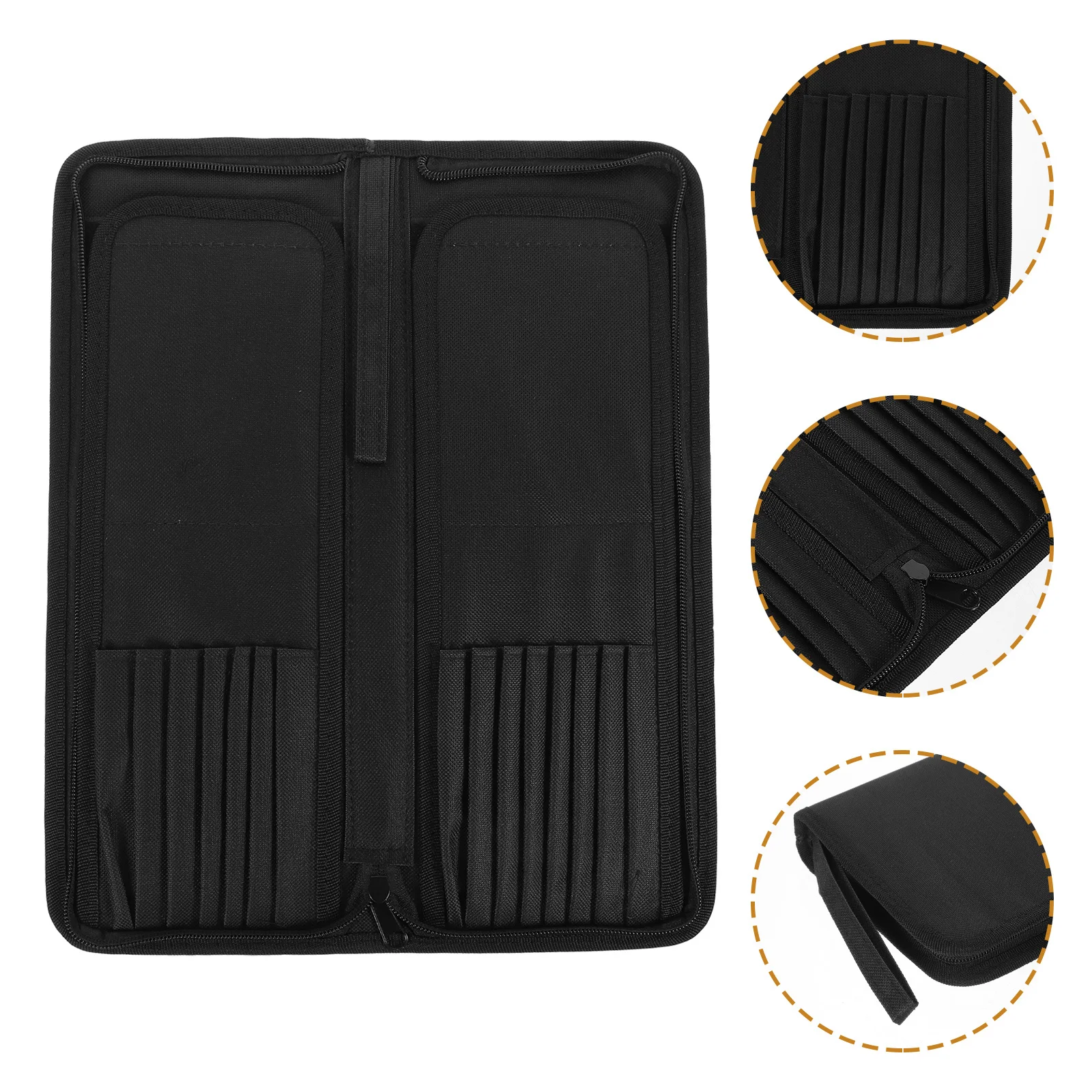 1Pcs 15 슬롯 캔버스 브러시 홀더 예술 용품 페인트 마커 연필을 보관하고 운반하는 데 적합한 안전한 롤 디자인