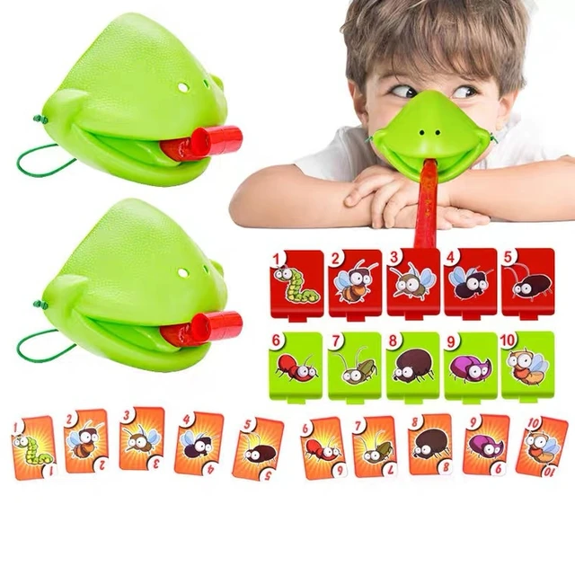 1 Set Chameleon Lizard Mask Wagging Tongue Lick Cards Board Game for Children Family Party Toys Novelty Funny Desktop Game Toys 2